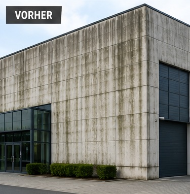 Gewerbefassadenreinigung Vorher Nachher – vorher