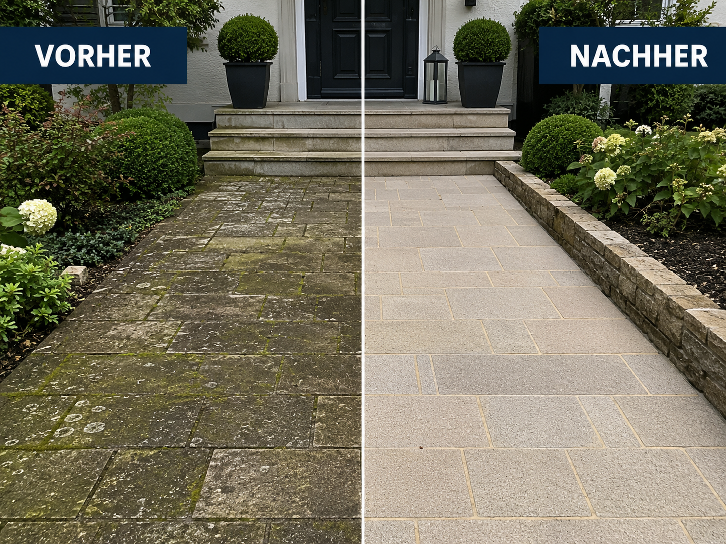 Detailaufnahme von sauberem Kopfsteinpflaster